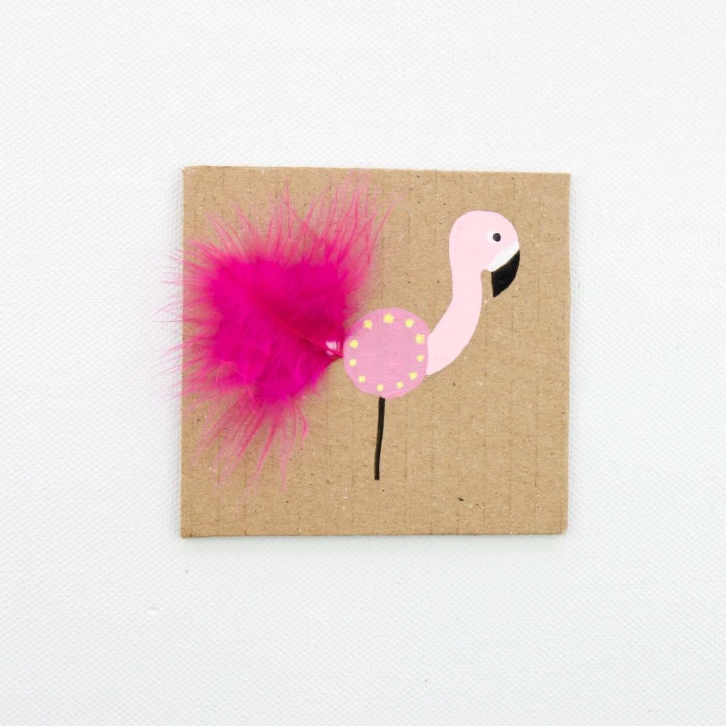 Flamingo Party: einfache Einladungskarte selber basteln 7 flamingo-einladungskarte-basteln-flamingo-party-ideen-diy