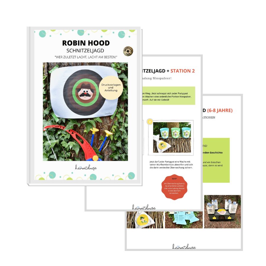 Robin Hood SCHNITZELJAGD / PDF-Vorlage 5 robin-hood-kindergeburtstag-schnitzeljagd-pdf-vorlagen-zum-ausdrucken-bastelset-diy
