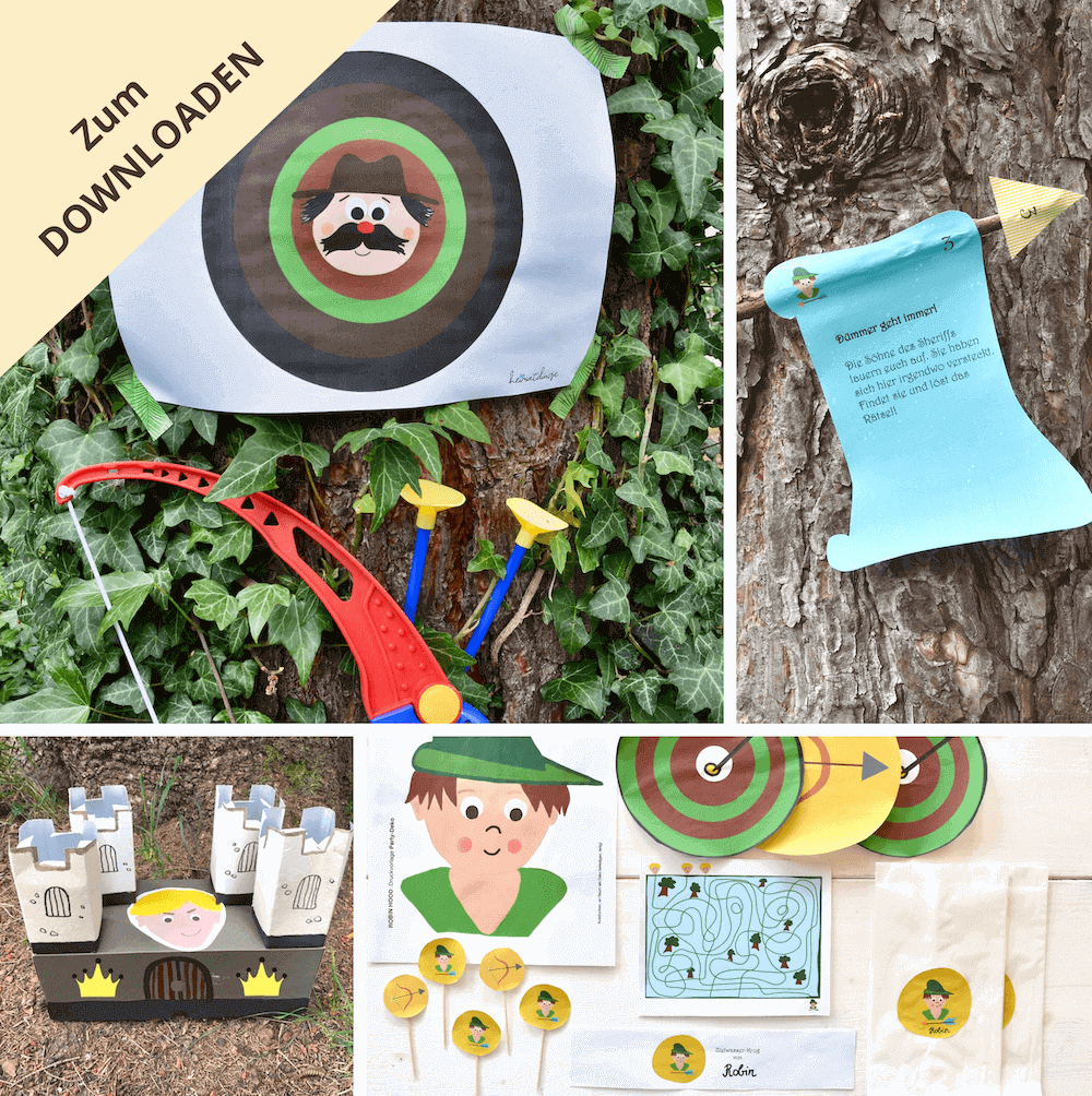 robin-hood-kindergeburtstag-einladung-schnitzeljagd-partydekoration-mitgebsel-vorlagen-zum-ausdrucken-diy-selbermachen