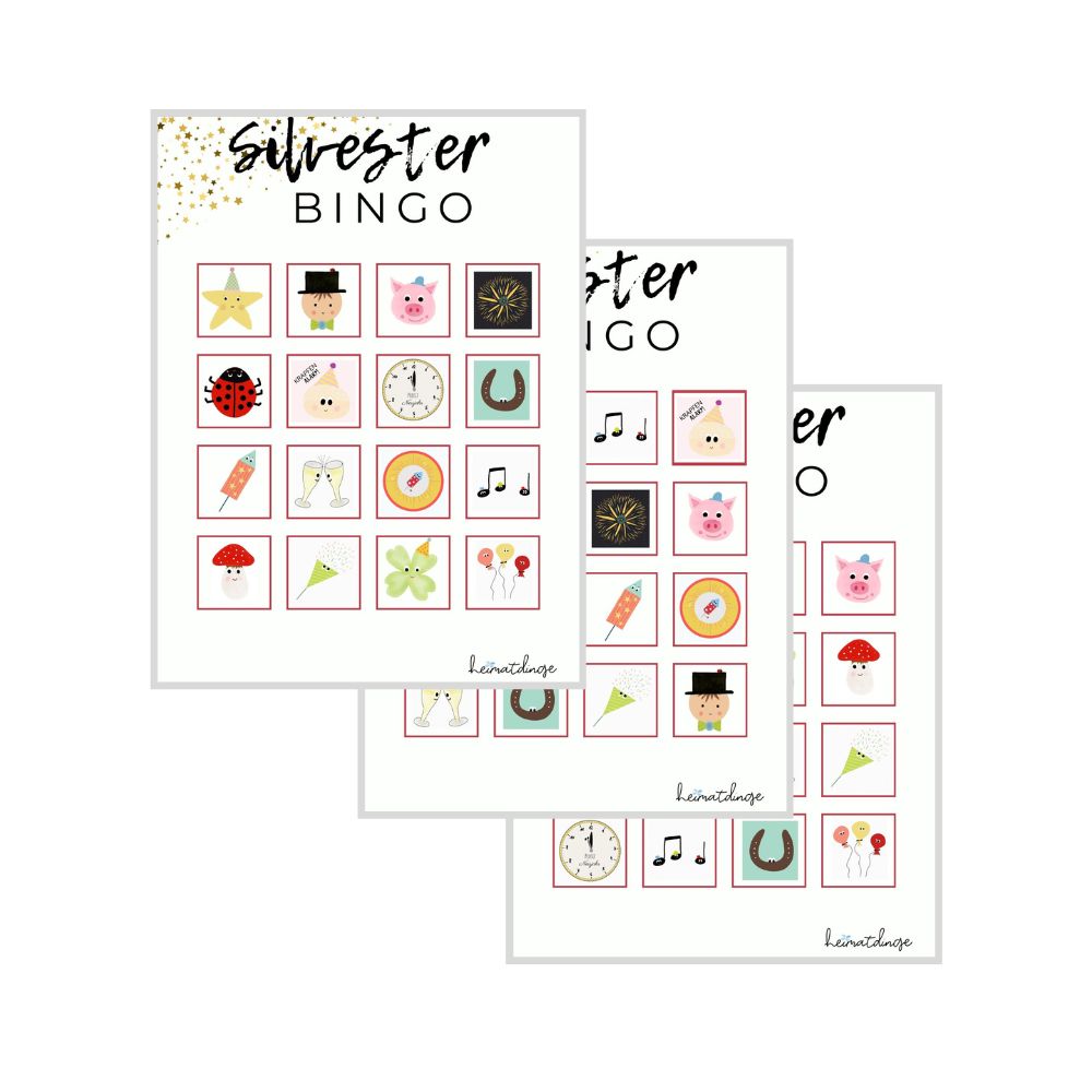 Silvester-Bingo-vorlagen