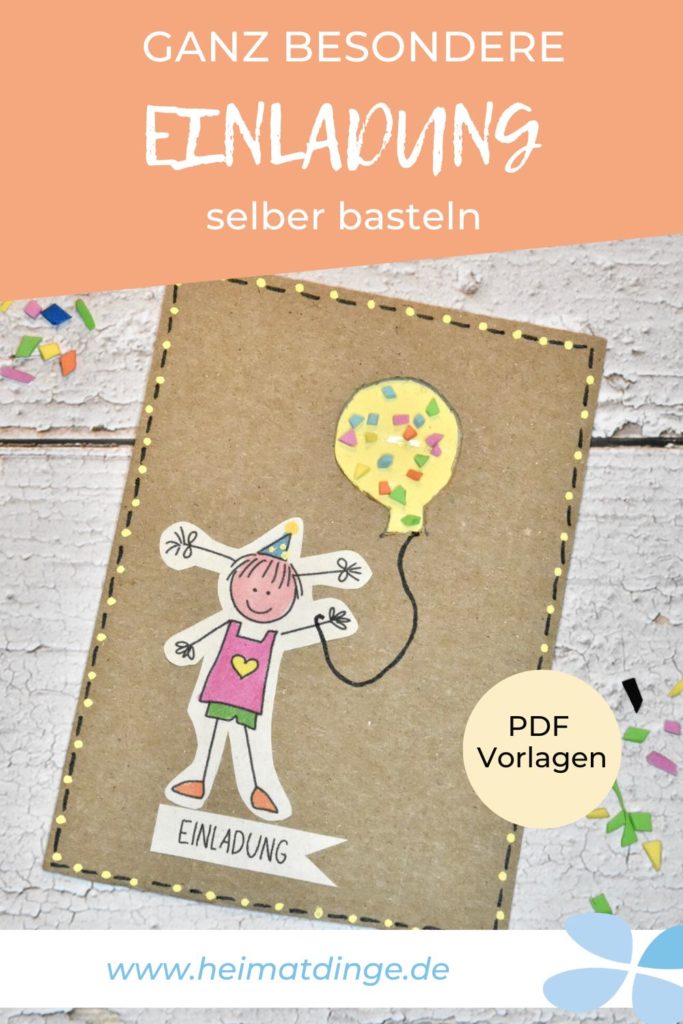 Einladungskarte für den Kindergeburtstag selber basteln - PDF Vorlage 10 diy-einladung-selbermachen-luftballon-heimatdinge- pin 1