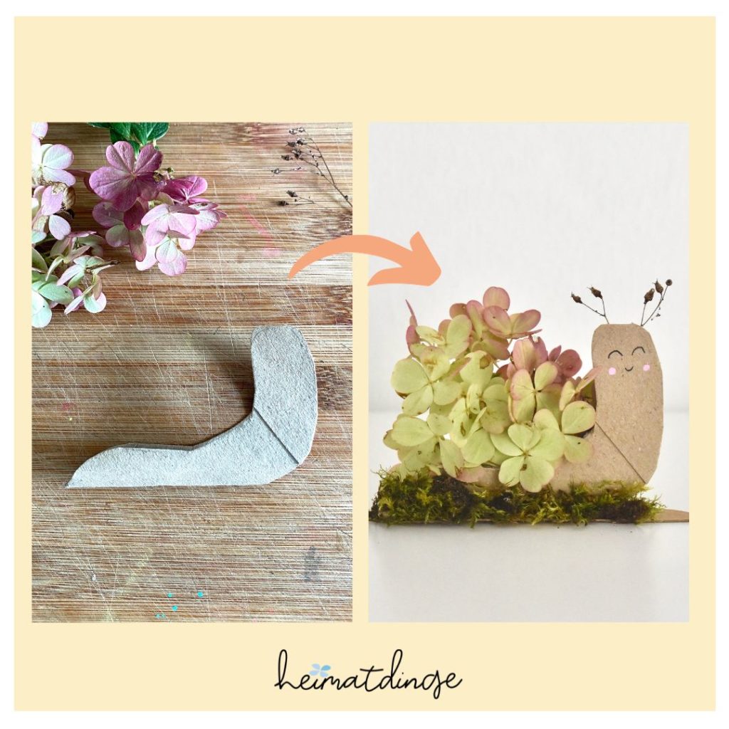 schnecke-aus-klorollen-und-hortensie-basteln