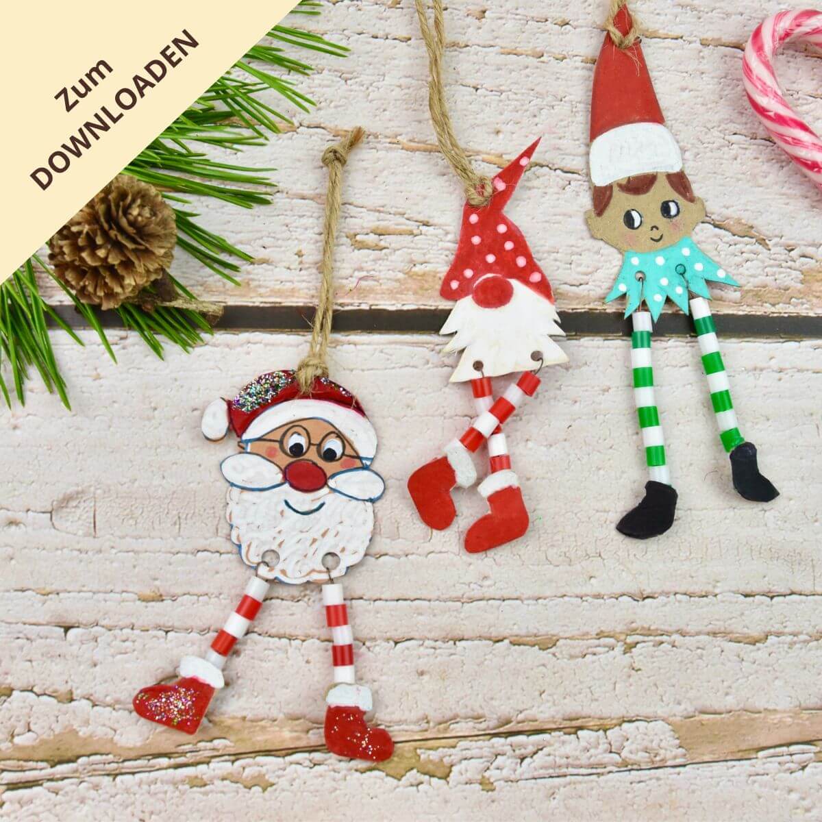 DIY Weihnachtsanhänger mit Wackelbeinen / PDF-Vorlage 1 weihnachtsmann-wackelbeine-basteln-grafik shop