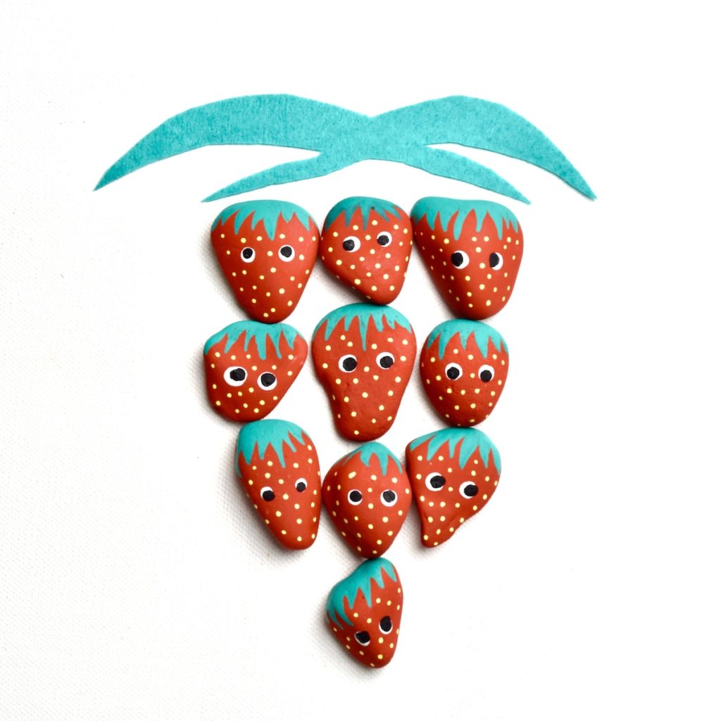 Steine-bemalen-erdbeeren-2