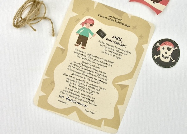 Piraten SCHATZSUCHE mit Geschichte, Aufgaben, Rätseln und Spielen, 4-7 Jahre / PDF-Vorlage 2 kindergeburtstag-piratenparty-schatzsuche-schatz