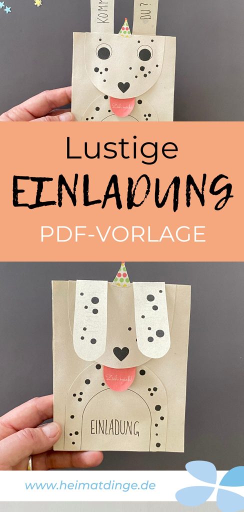 Einladung für den Kindergeburtstag basteln 13 einladung-hund-kindergeburtstag-pin 1