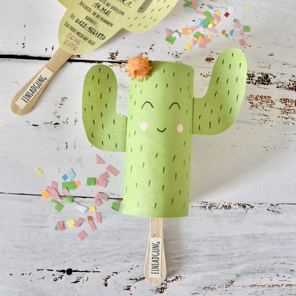 einladungskarten-sommer-basteln-kaktus-einladung-kindergeburtstag