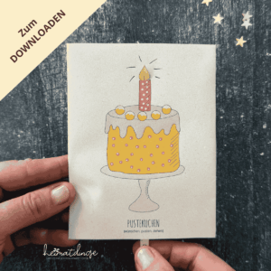 Druckvorlage Geburtstagskarte Pustekuchen zum Basteln und Selbermachen